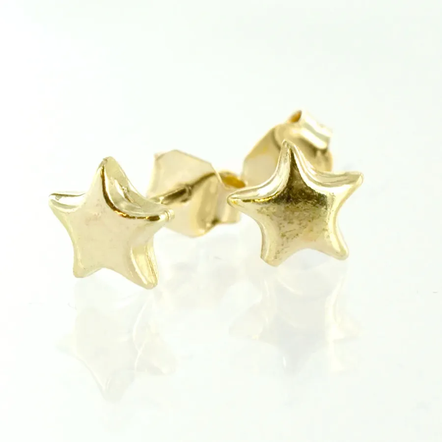 obrazek 3 Kolczyki gwiazdki z żółtego złota