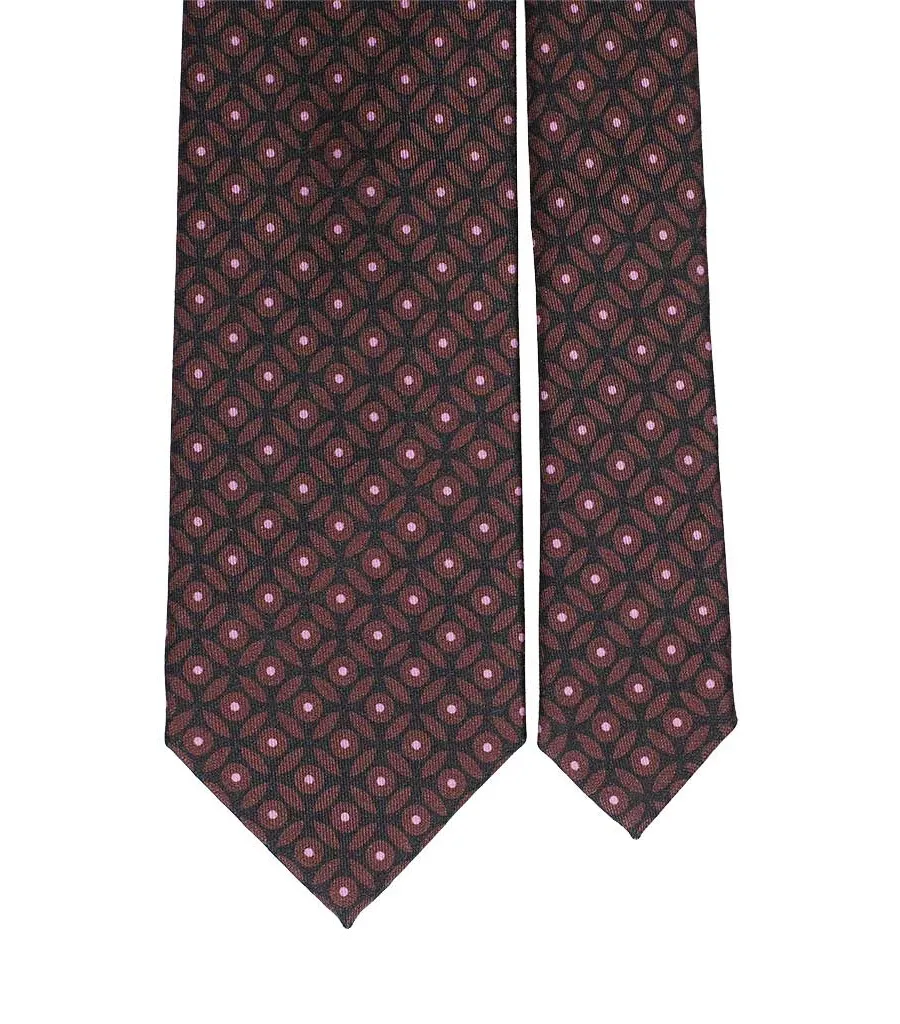 obrazek 2 Elegancki, wyróżniający się krawat z różowo-brązowym wzorem