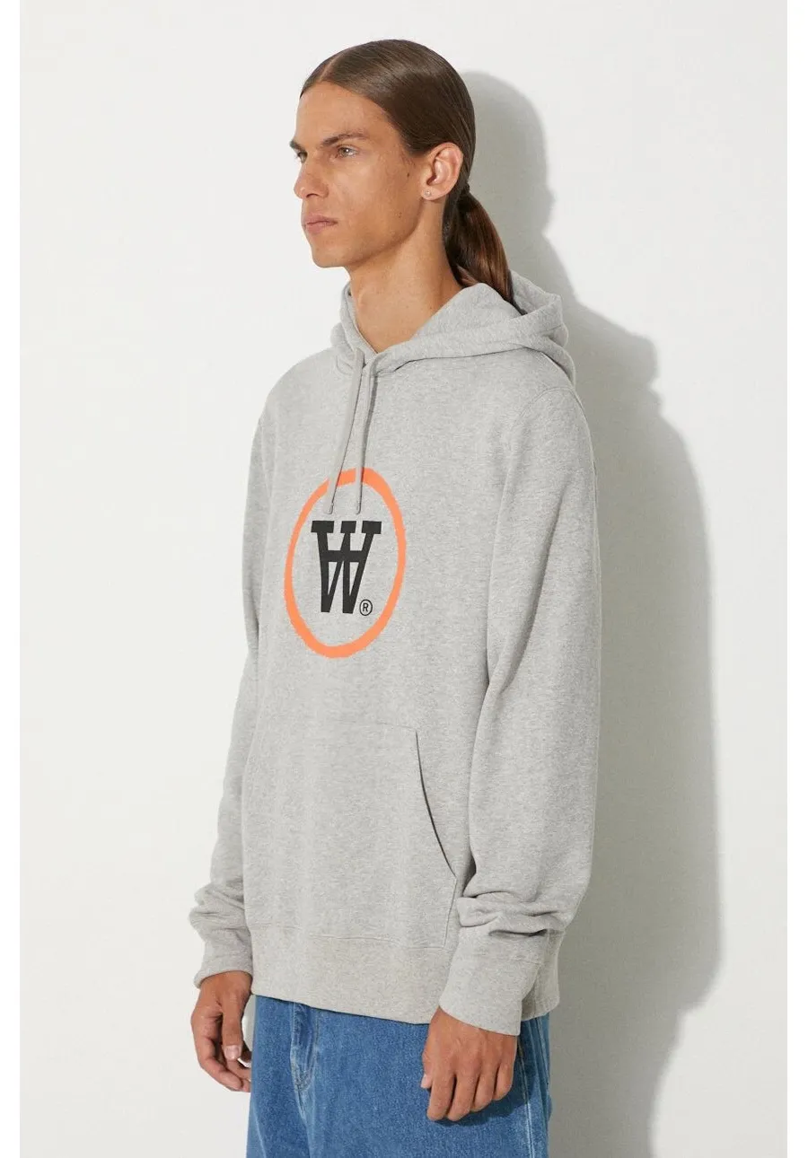 obrazek 1 Wood Wood bluza bawełniana Ian Hoodie męska kolor szary z kapturem z nadrukiem 10135605.2424-GREYMEL