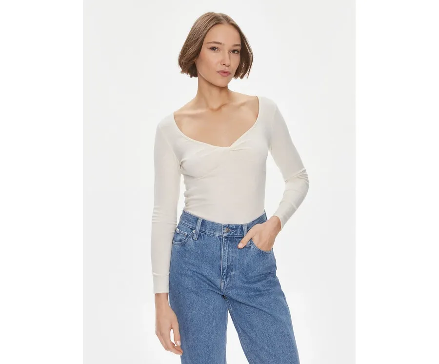 obrazek 1 Pepe Jeans Bluzka Huala PL505755 Biały Slim Fit