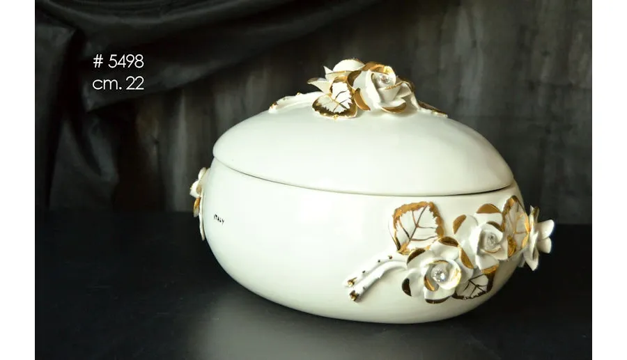obrazek 1 Eleganckie owalne pudełeczko z porcelany