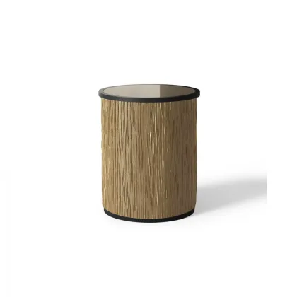 Zdjęcie Stylowy cylindryczny stolik kawowy z brązowym lustrem z Włoch