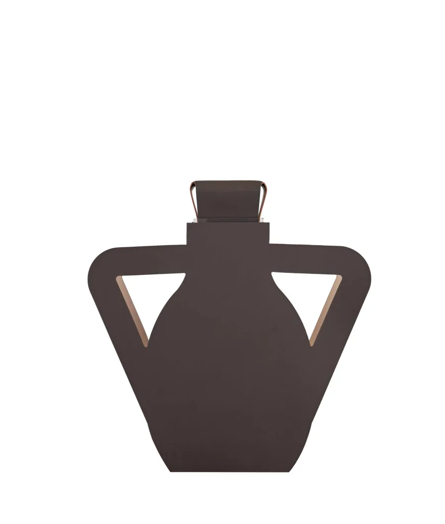 obrazek 1 Skórzany wazon Otto 9x41xH44 cm o oryginalnym kształcie w kolorze czekoladowym
