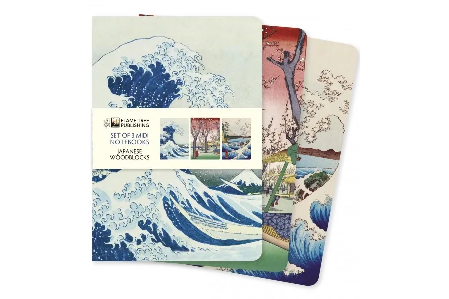 obrazek 1 Stylowa kolekcja midi notatników (Japanese Woodblocks) - Flame Tree Publishing