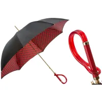 Picture Beautiful black and red women's umbrella with black dots - Pasotti