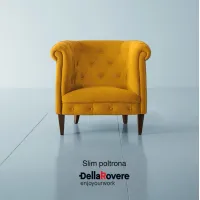 Picture Stylish leather armchair with wooden legs