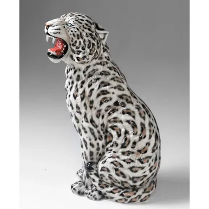 Picture Elegant decorative leopard in ceramics - Il Gattopardo