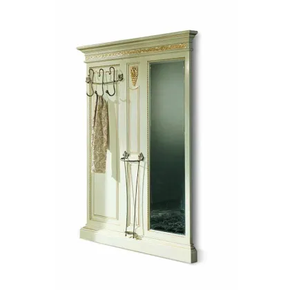 Zdjęcie Wyjątkowy antyczny panel-wieszak na ubrania z lustrem