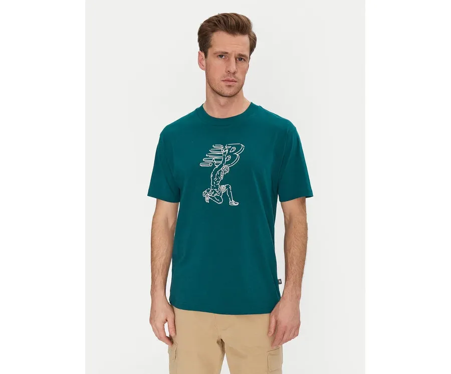 obrazek 1 New Balance T-Shirt MT51978 Zielony Relaxed Fit