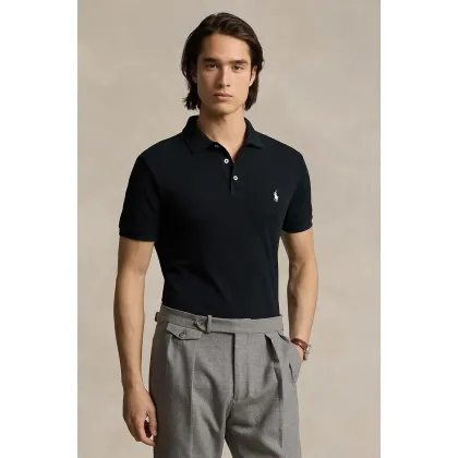 Zdjęcie Polo Ralph Lauren polo męski kolor czarny gładki 710941439