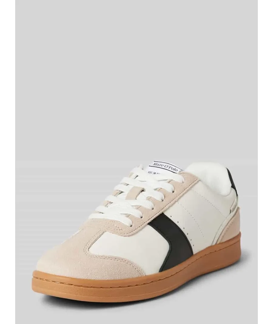 obrazek 1 Sneakersy skórzane z naszywką z logo i detalem z logo model ‘VIOLETTA’