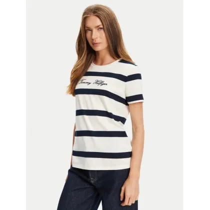 Zdjęcie Tommy Hilfiger T-Shirt Script WW0WW45746 Écru Regular Fit