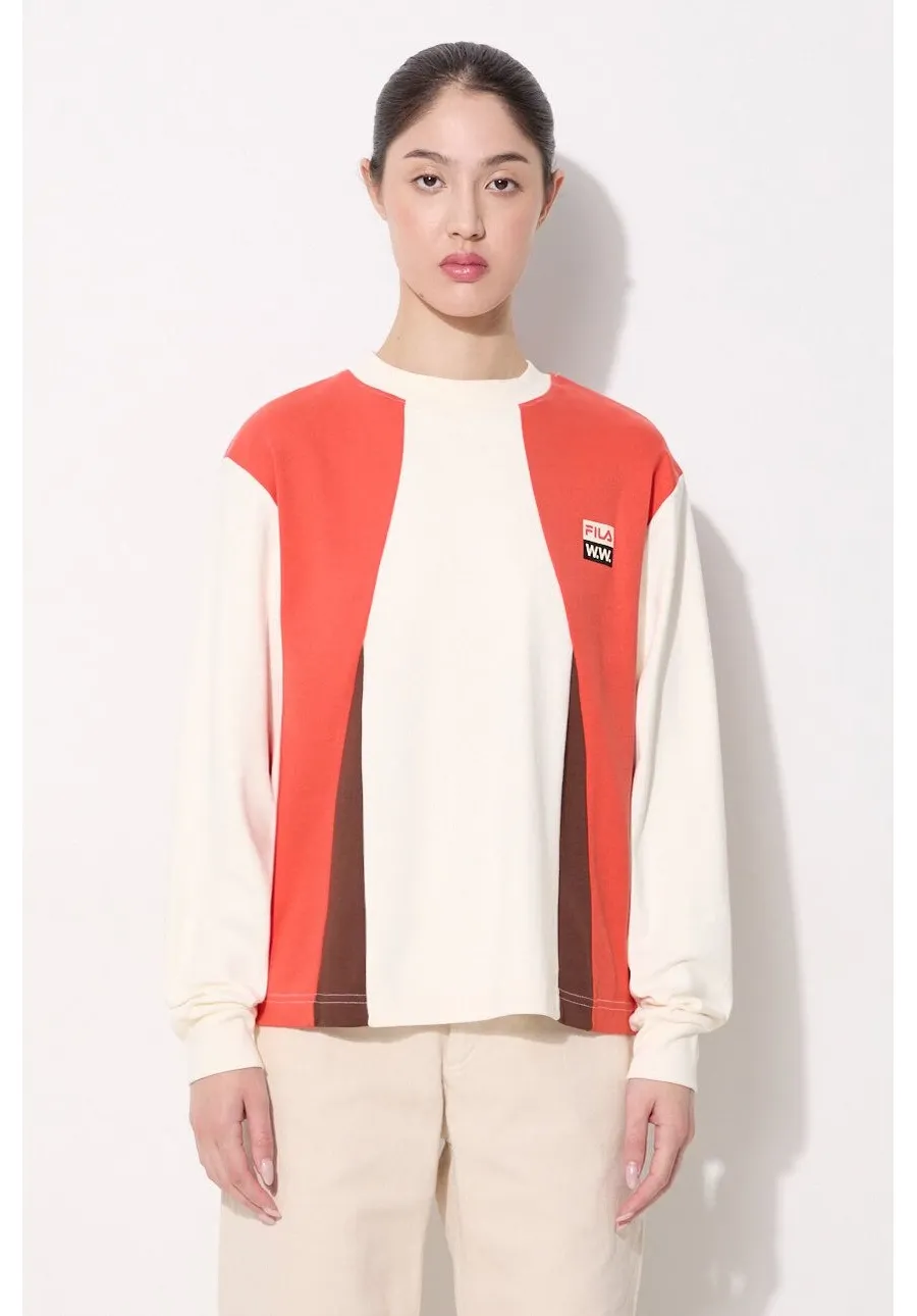 obrazek 1 Wood Wood longsleeve bawełniany X Fila kolor biały 688377.B029-WHITE