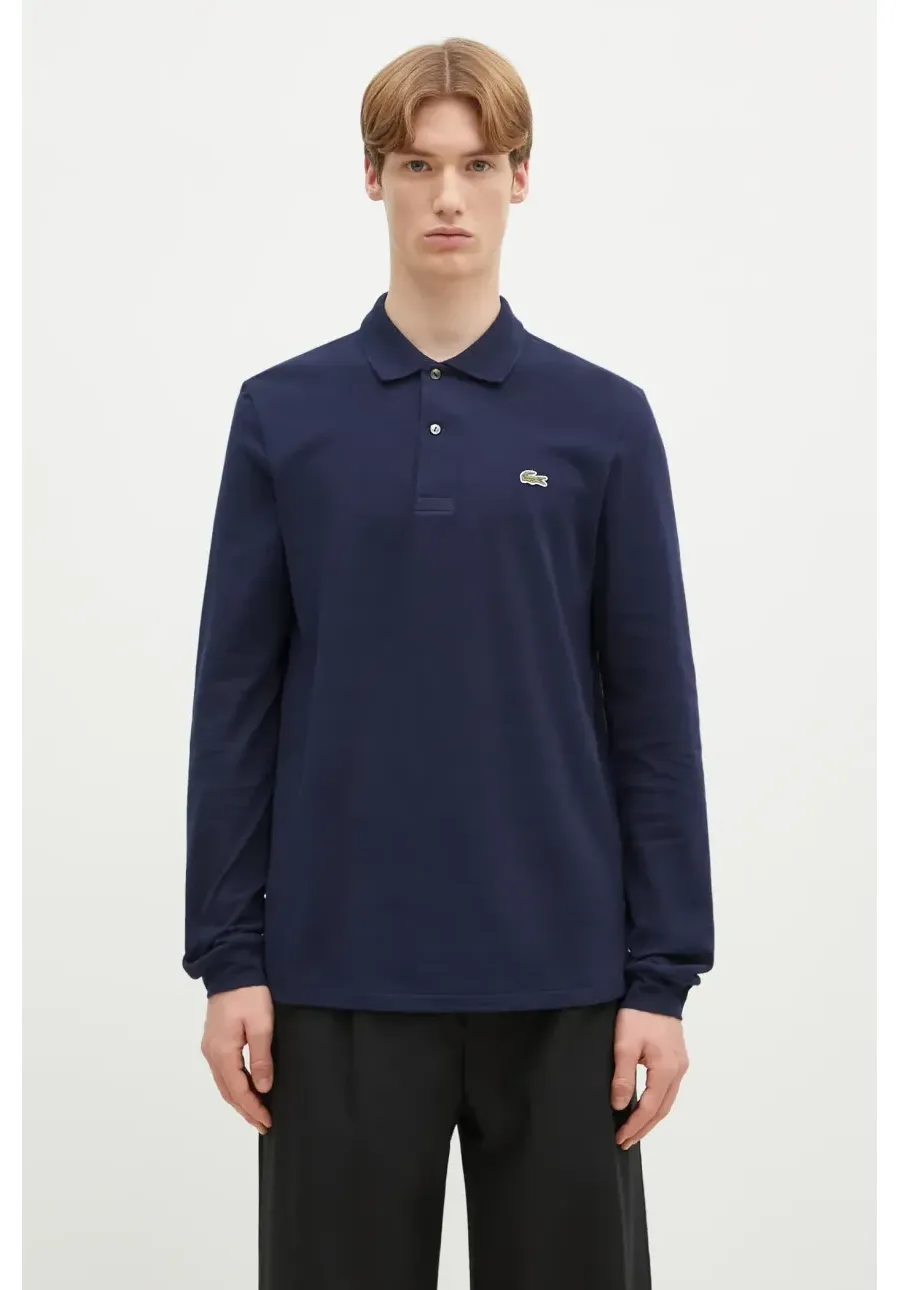 obrazek 1 Lacoste longsleeve bawełniany kolor granatowy gładki L1312.166-166