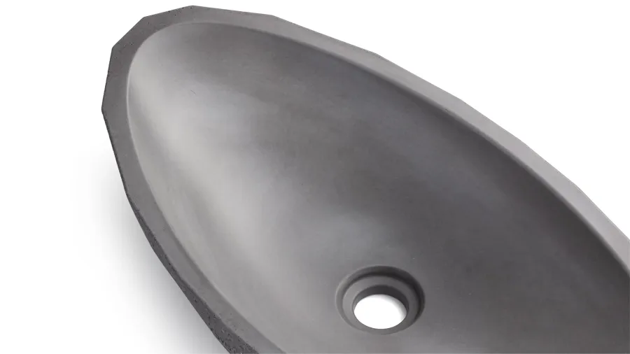 obrazek 3 Ekskluzywna umywalka 60 cm DIAMOND SANDBLASTED – średnioszary, bez dekoru, bez lakieru