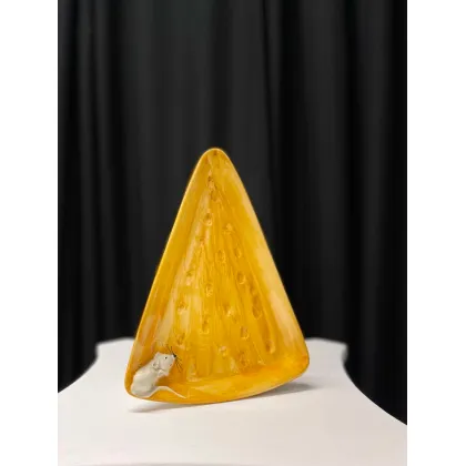 Zdjęcie Trójkątny oryginalny talerz ze zdobieniem w kształcie myszki - Le Ceramiche