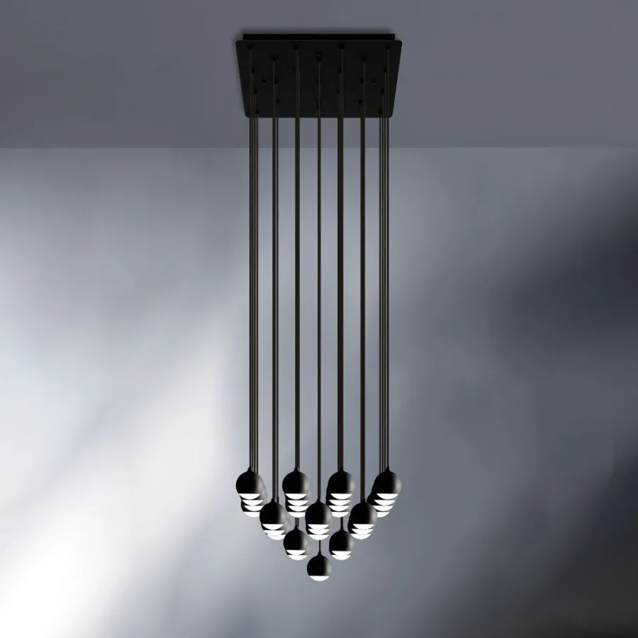 obrazek 1 Designerski żyrandol, lampa wisząca Shallow - 25 metalowych kul oświetleniowych