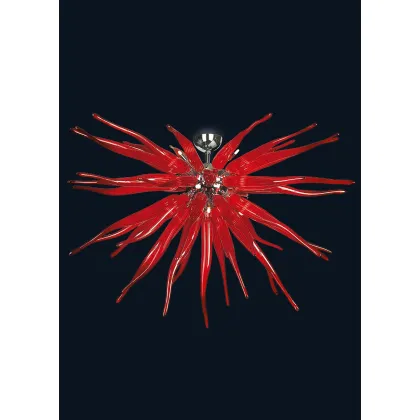 Zdjęcie Elegancka lampa sufitowa na 6 światełek ze szkła Murano