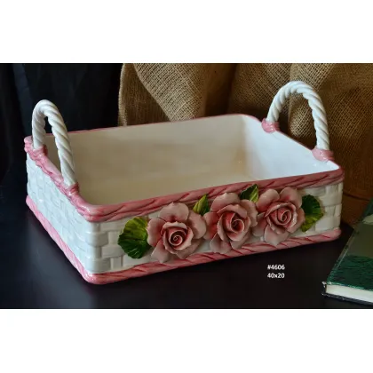 Picture Rectangular decorative basket with two handles