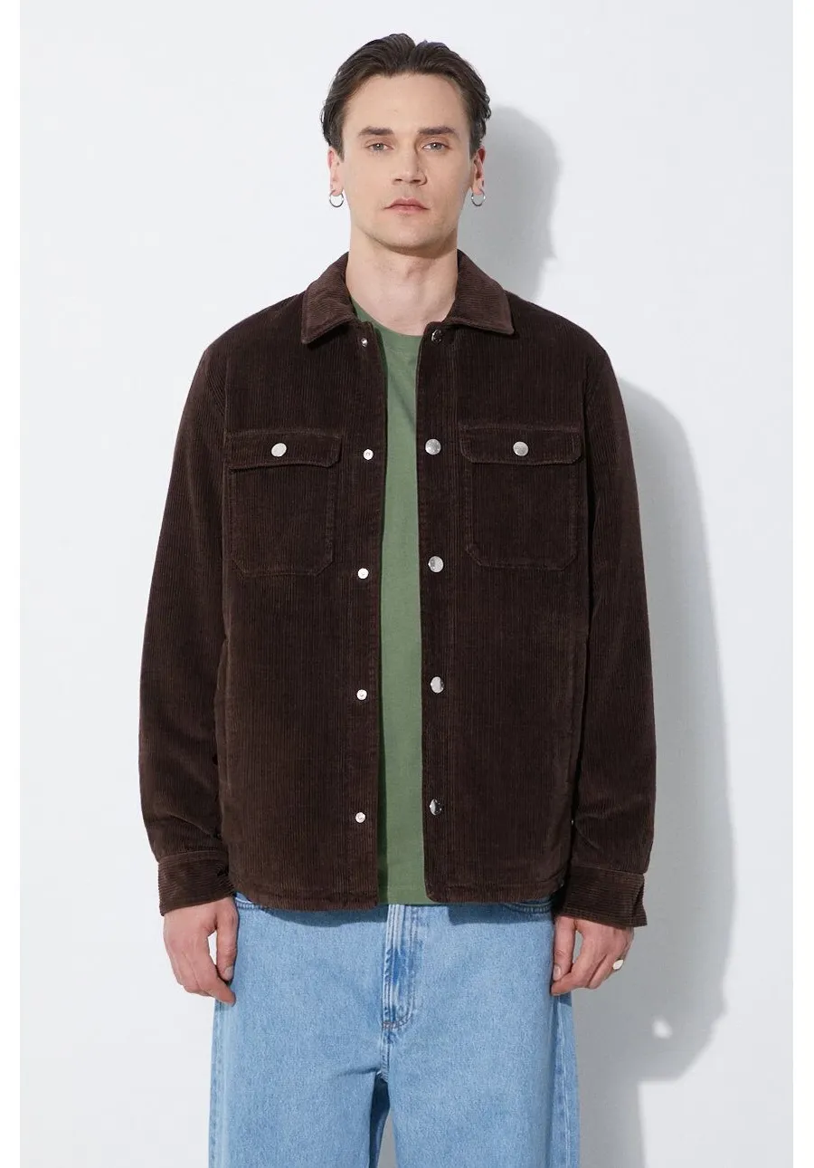 obrazek 1 A.P.C. kurtka sztruksowa Blouson Alex kolor brązowy przejściowa COGVV.H02625.CAE