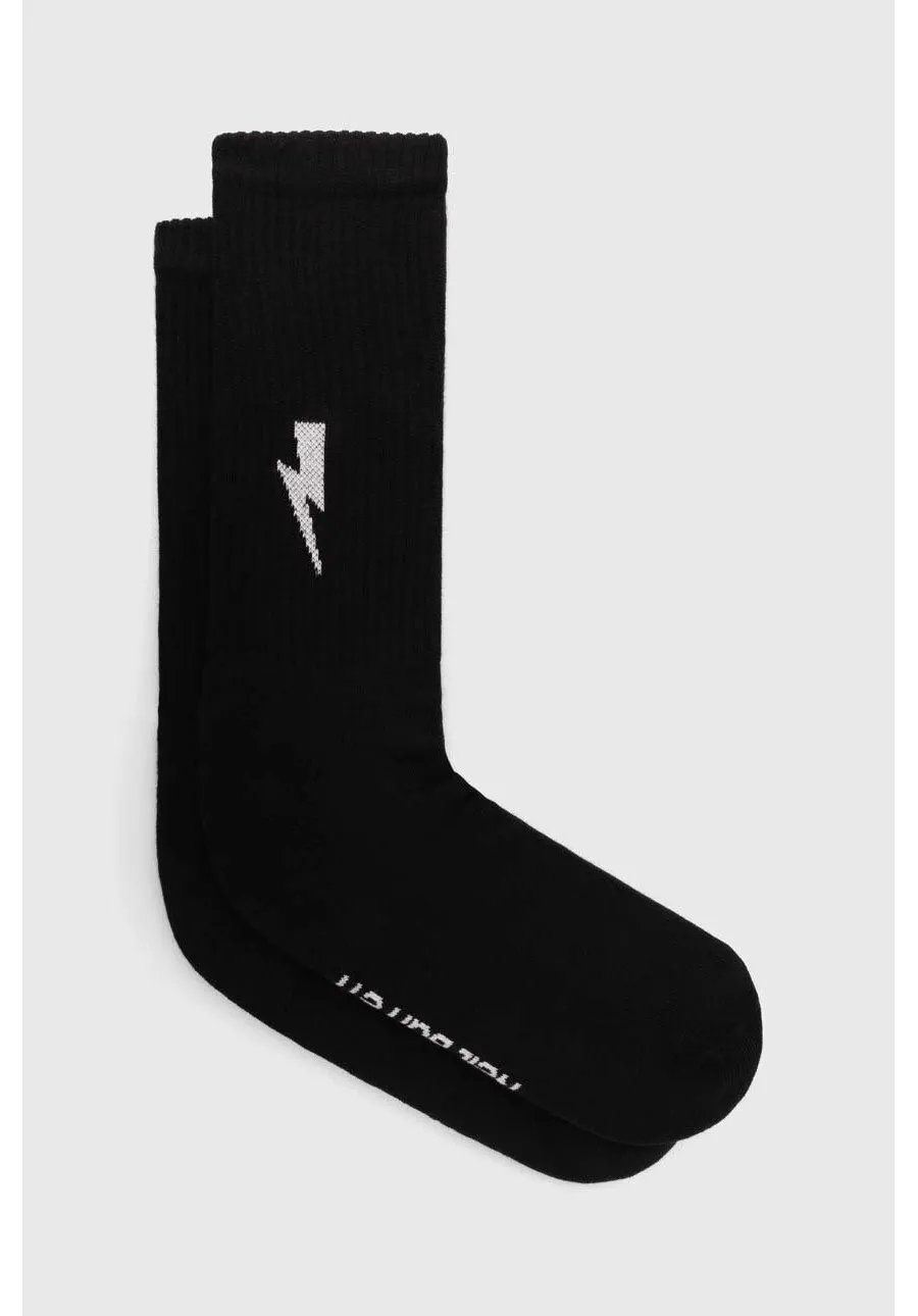 obrazek 1 Neil Barett skarpetki BOLT COTTON SKATE SOCKS kolor czarny PBAC116.C9400.514