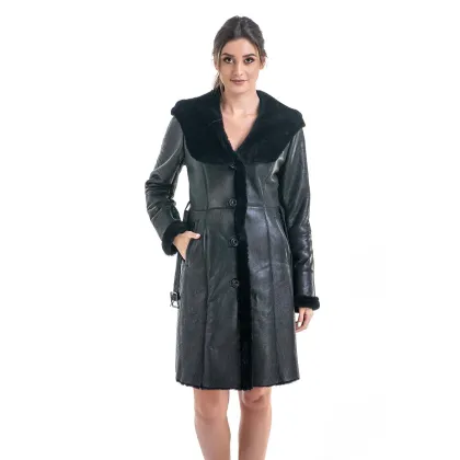 Picture Elegant and feminine nappa leather coat - A&A Vesa