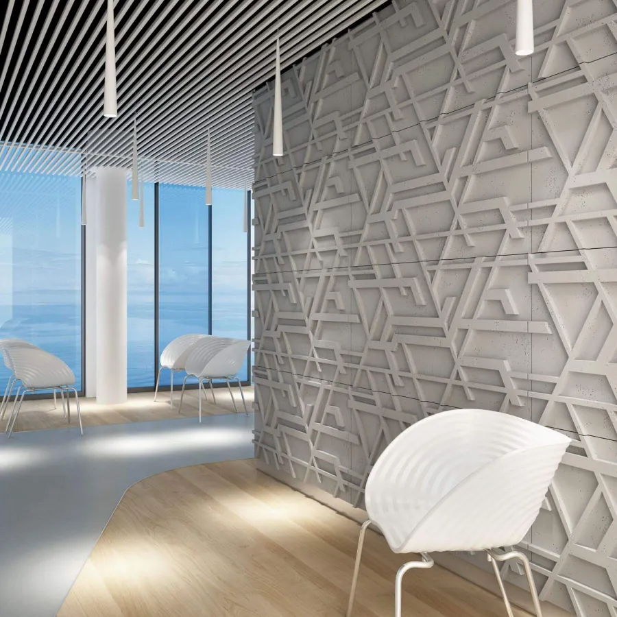 obrazek 1 120x60 cm VT - PB27 (KS kość słoniowa) Kor - panel dekor 3D beton architektoniczny