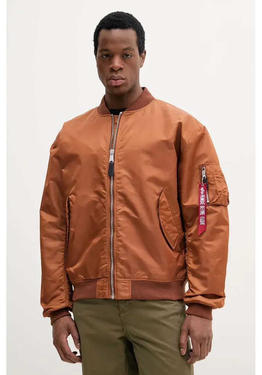 obrazek 1 Alpha Industries kurtka bomber MA-1 CS męski kolor brązowy przejściowa oversize 136136