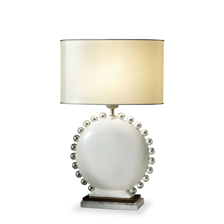 obrazek 1 Średnia lampa stołowa z glazurowanej ceramiki H.28xL.29xP.7 cm