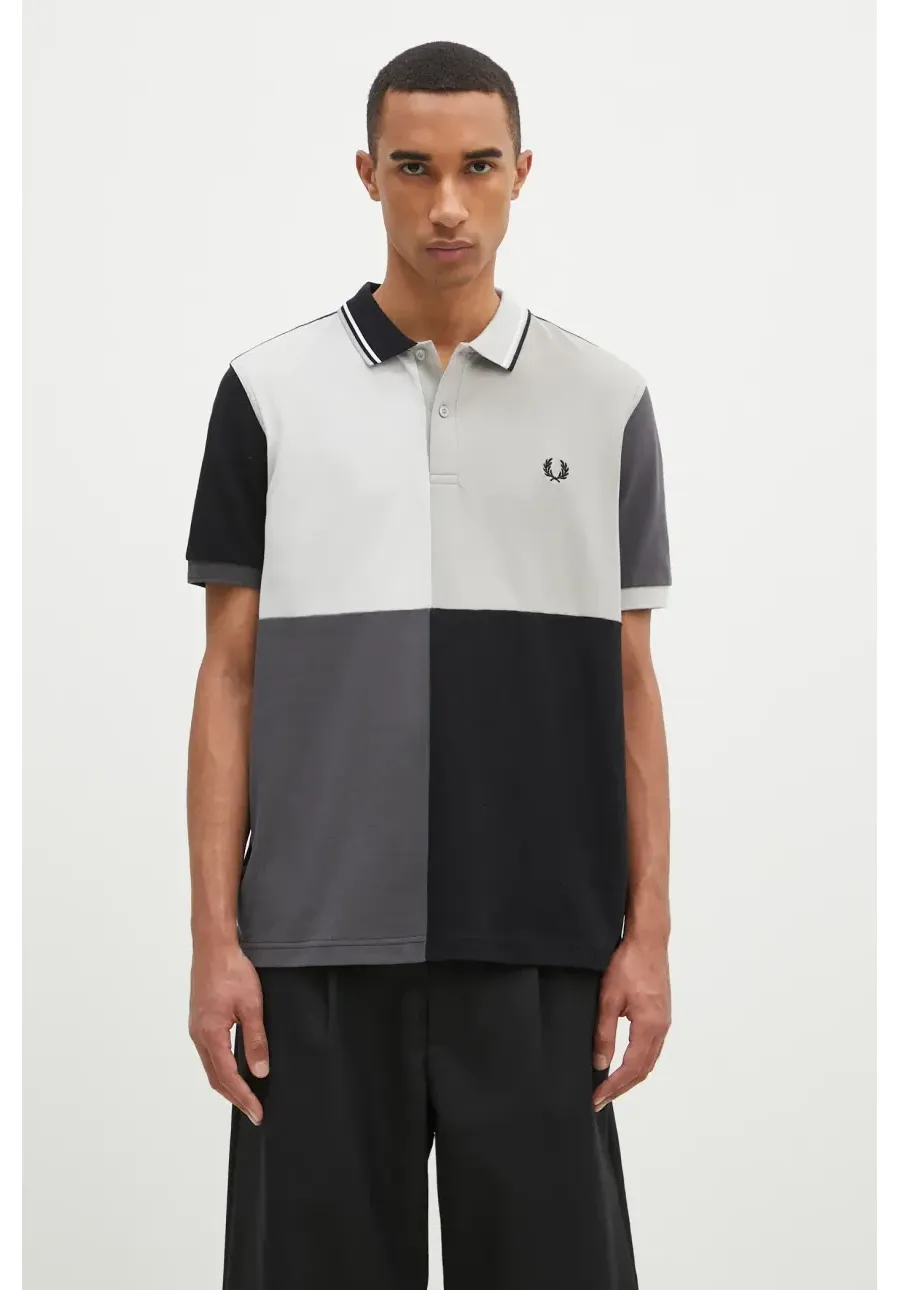 obrazek 1 Fred Perry polo bawełniane Beams Grid Design Fp Shirt kolor czarny wzorzysty SM7186.102