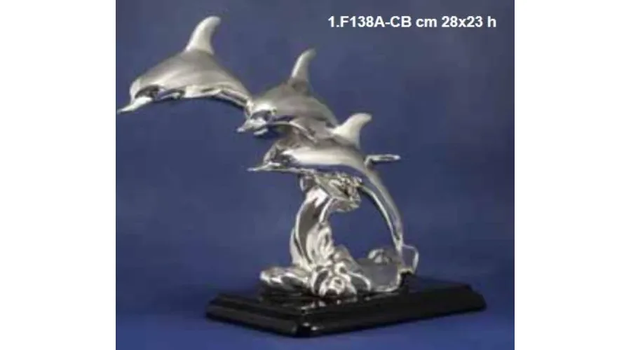 obrazek 1 Niezwykła statuetka dekoracyjna - trzy delfiny na podstawie - ArtBe