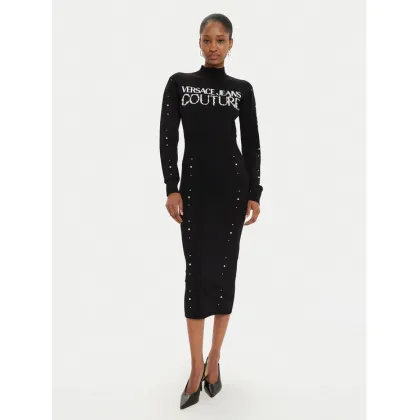 Zdjęcie Versace Jeans Couture Sukienka dzianinowa 77HAOM11 Czarny Slim Fit