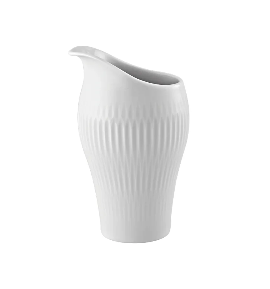 obrazek 1 Biały porcelanowy dzbanek na mleko Utopia ze złożonym reliefowym zdobieniem - Vista Alegre