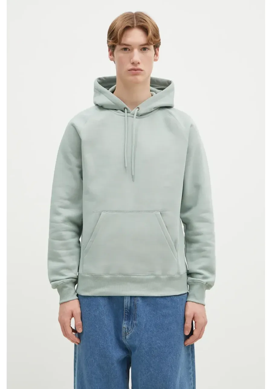 obrazek 1 Carhartt WIP bluza Hooded Chase Sweat męska kolor turkusowy z kapturem gładka I033661.2O2XX