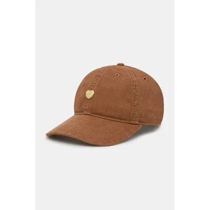 Zdjęcie Carhartt WIP czapka z daszkiem bawełniana Heart Metal Cap kolor brązowy gładka I034609