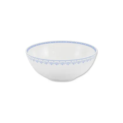 Zdjęcie Elegancka miska z porcelany zdobiona jasnoniebieskim motywem - wariant 3 – Leander