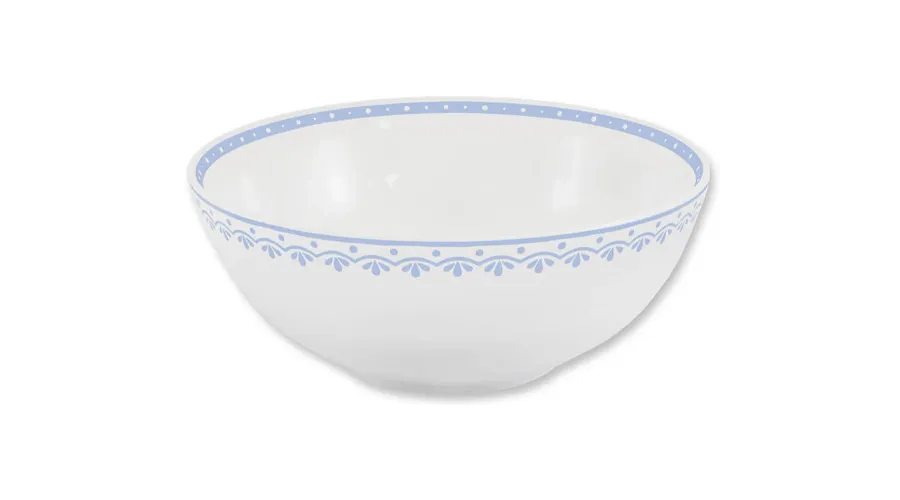 obrazek 1 Elegancka miska z porcelany zdobiona jasnoniebieskim motywem - wariant 3 – Leander
