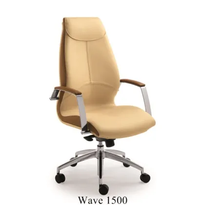 Picture Leather armchair prestigiously finished with Wave leather