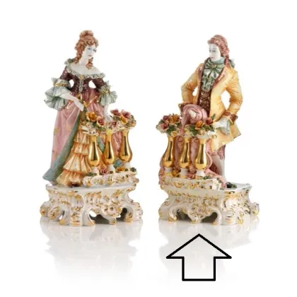 Zdjęcie Włoska barokowa figura mężczyzny wykonana z ceramiki - Ceramiche ML
