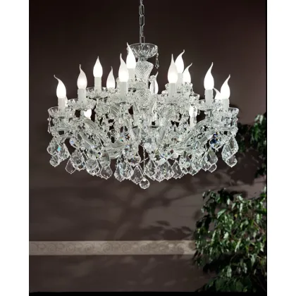 Zdjęcie Wystawny szklany żyrandol na 18 żarówek