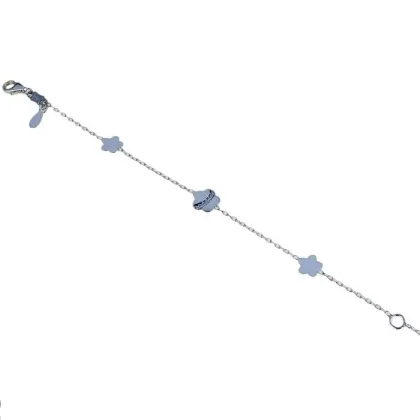 Zdjęcie Dziewczęca bransoletka z kwiatami w kształcie talerzy z cyrkoniami