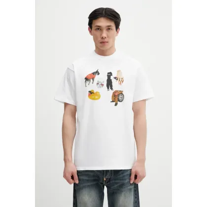 Zdjęcie Carhartt WIP t-shirt bawełniany S/S Jacob Rochester T-Shirt męski kolor biały z nadrukiem I034780.02XX