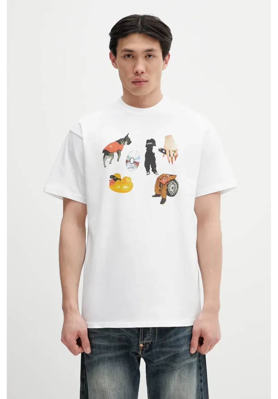 obrazek 1 Carhartt WIP t-shirt bawełniany S/S Jacob Rochester T-Shirt męski kolor biały z nadrukiem I034780.02XX