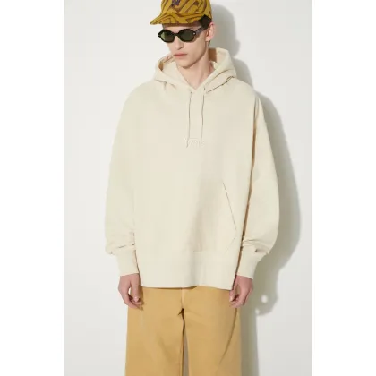 Zdjęcie Vans bluza bawełniana Premium Standards Baggy Fleece Po LX męska kolor beżowy z kapturem gładka VN000GVSCHW1