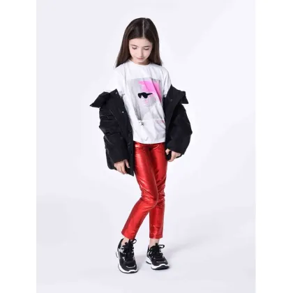 Zdjęcie Karl Lagerfeld Kids Spodnie materiałowe Z14219 S Czerwony Skinny Fit