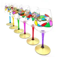 Zdjęcie Unikatowy komplet 6 kieliszków Rainbow waves 500 ml