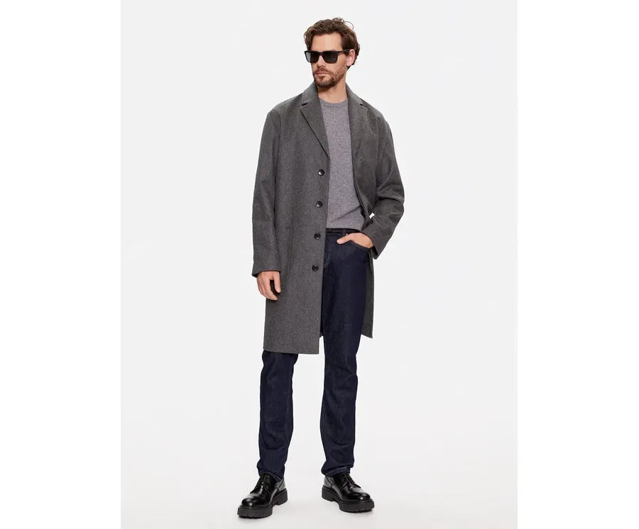 obrazek 1 Calvin Klein Płaszcz wełniany K10K111745 Szary Regular Fit