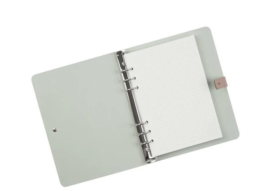 obrazek 3 Segregator A5 wykonany z naturalnej skóry w kolorze popielatego różu