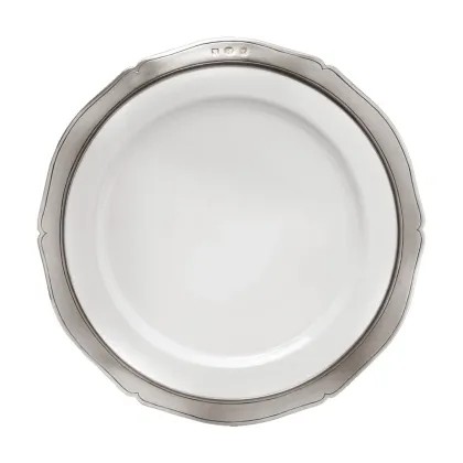 Picture Italian dinner plate made of pewter and ceramics