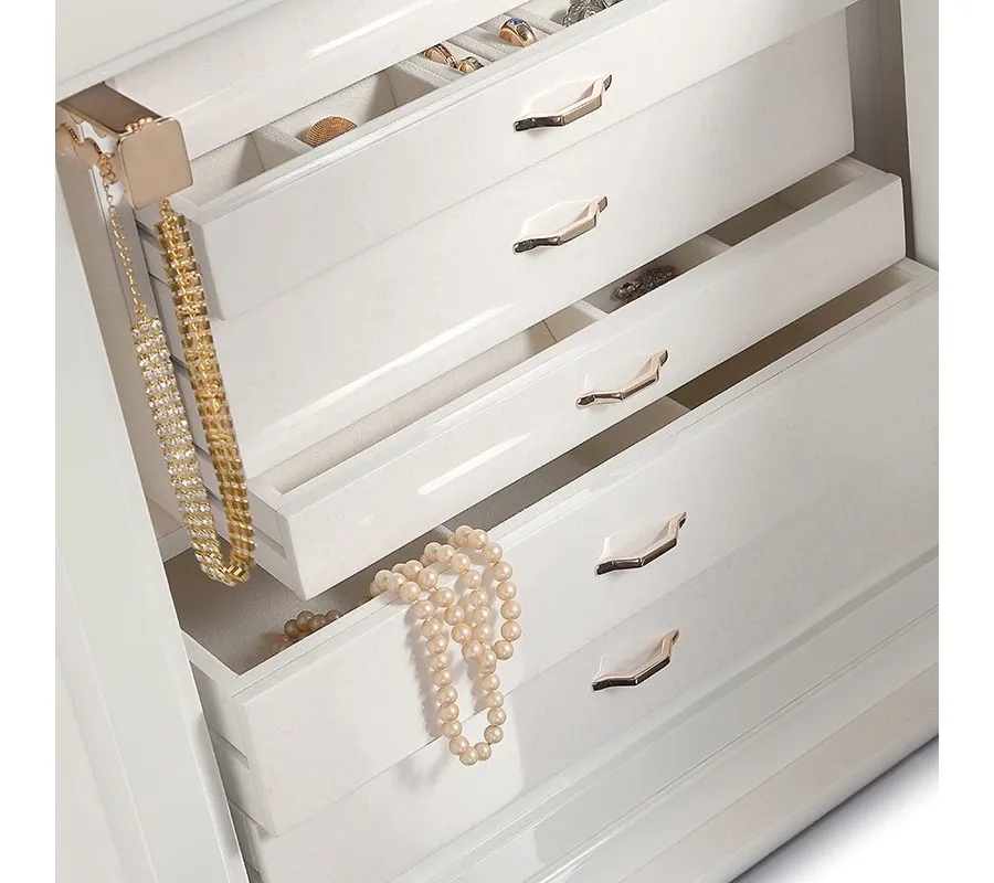 obrazek 3 Biały sejf na biżutierię i kosztowności dla kobiety - Agresti